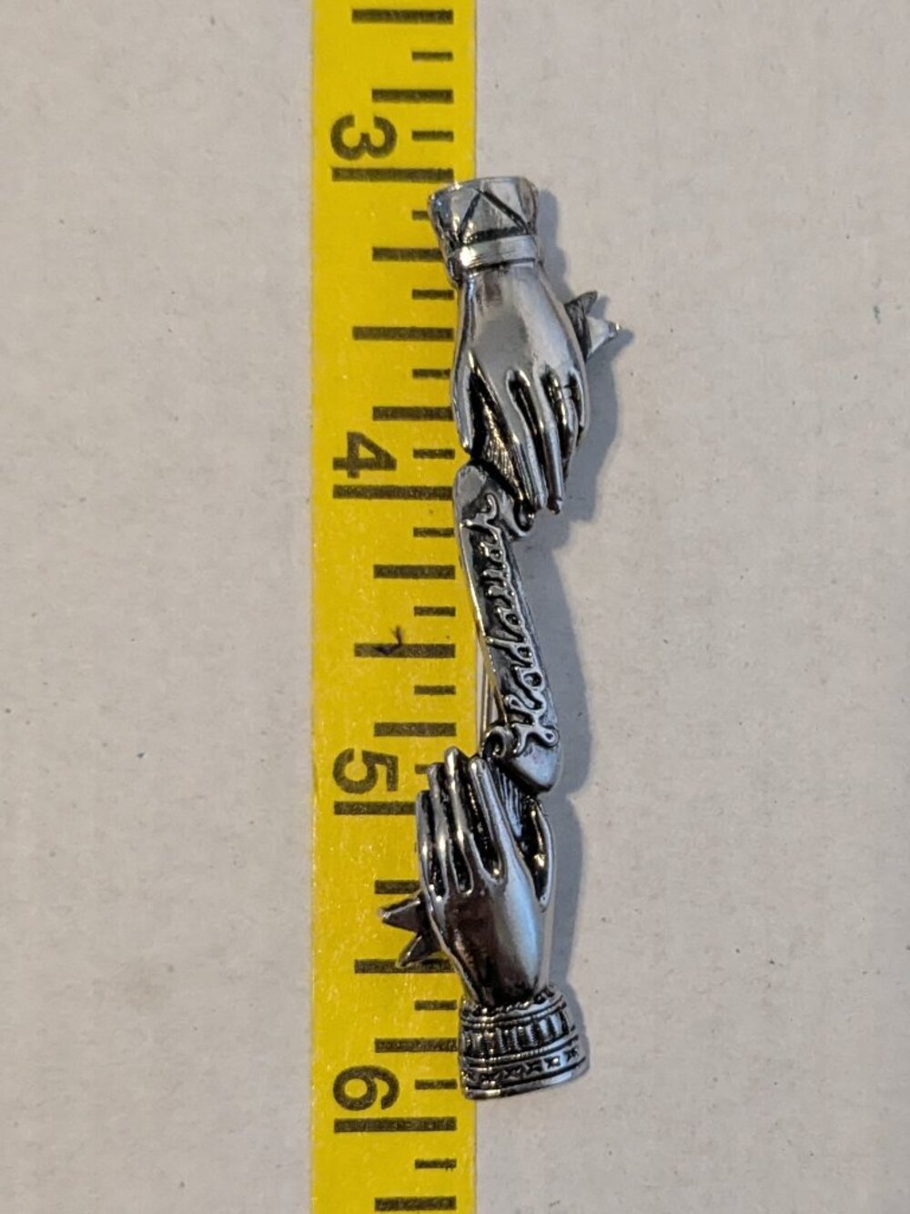Vintage Silver Tone Jewish Hadassah Hand Brooch Pin